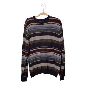 Vintage Oleg Cassini Wool Blend Pullover Mens L 
Striped Sweater Crew